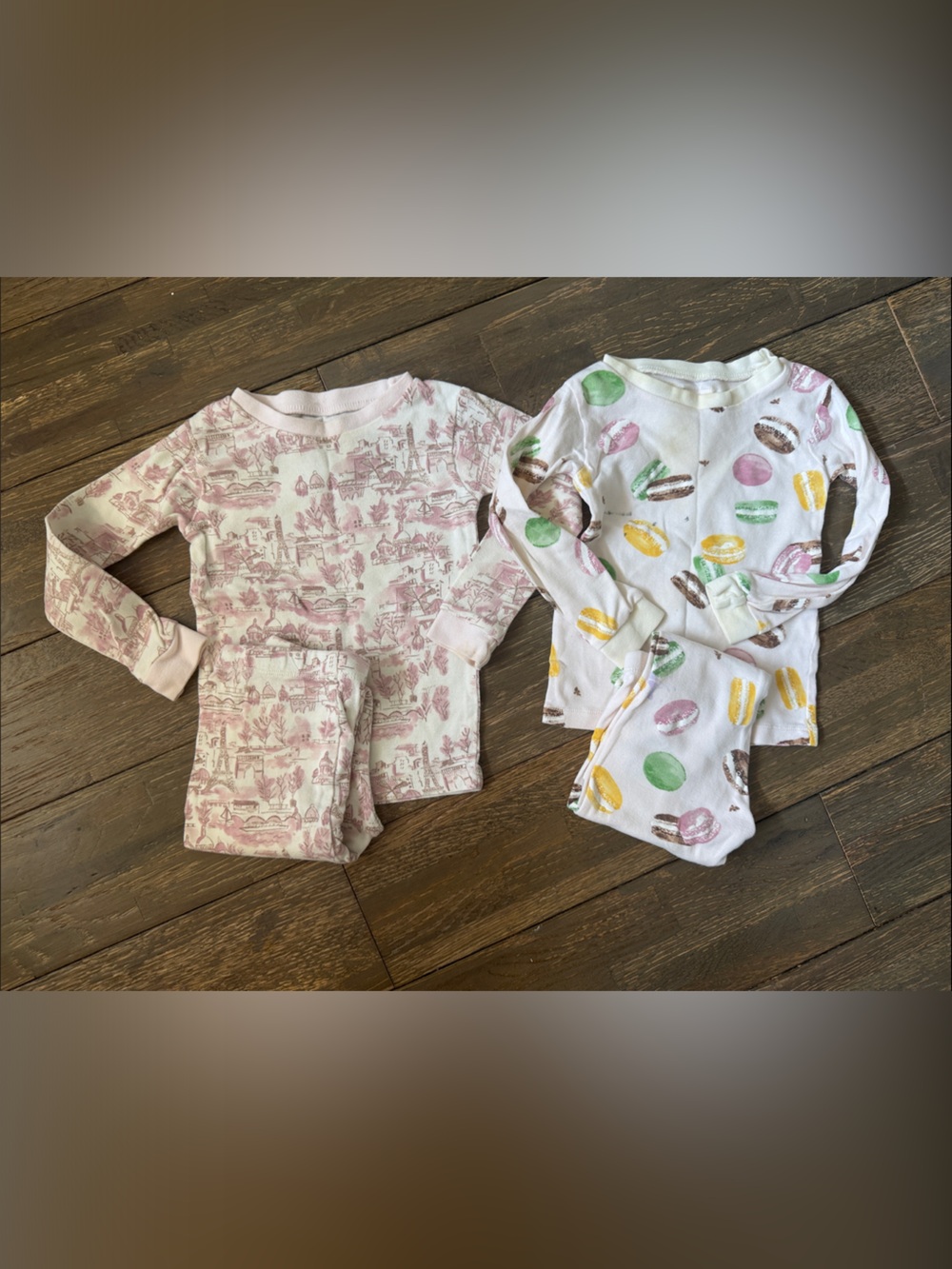 Burt’s Bees Baby Pink Paris Toile and Macaron Print Kids Pajama Set